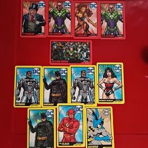 DC Comics Superhero Trading Card Lot - Batman, Flash, Wonder Woman, Cyborg
